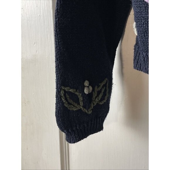Paul Harris Design Womens Sweater S Embroidered  Blue Floral Grandmacore - Picture 7 of 10